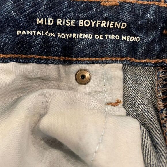 UNIVERSAL Thread Mid Rise Boyfriend Released Hem Frayed Distressed Jeans New wit - Picture 14 of 16
